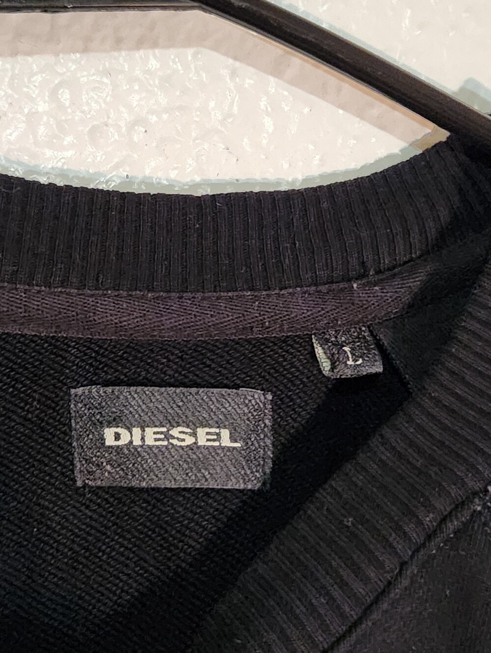 Diesel Men's Black Zip-Accent Crewneck Sweater - Picture 3 of 4